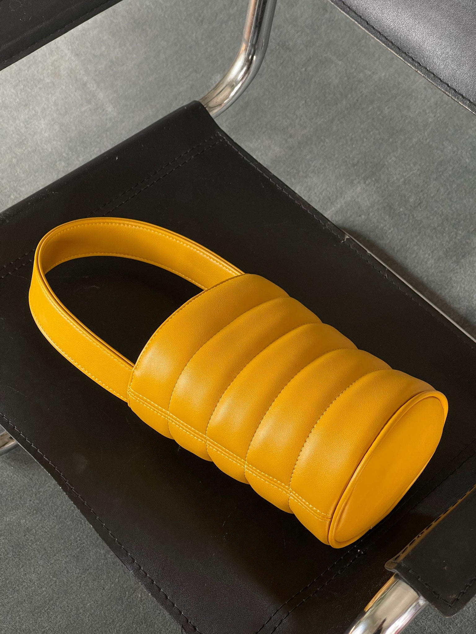 HOZEN handbag Quilted Mini Bucket Bag • Canary