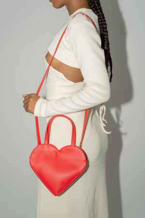 HOZEN Red Heart Purse in Cardinal