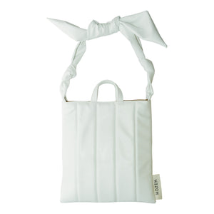 White Quilted Tote Bag by HOZEN Market Tote Quilted Market Tote • Swan