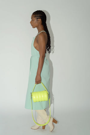 HOZEN Quilted Mini Duffle Bag • Neon Crossbody Bag • Grasshopper