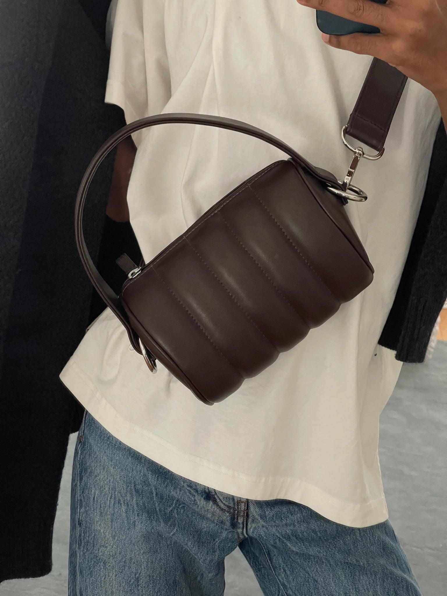 Azure Leather Shoulder Bag for Sale/Sweethaven Home