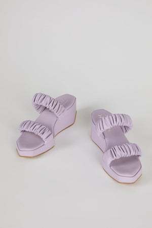 HOZEN shoes Phorna scrunchie flatform • purple sandals | IB x HOZEN