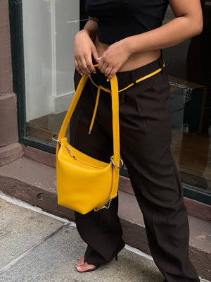 HOZEN Sling Pouch Fold Bag • Canary Yellow Hobo Bag