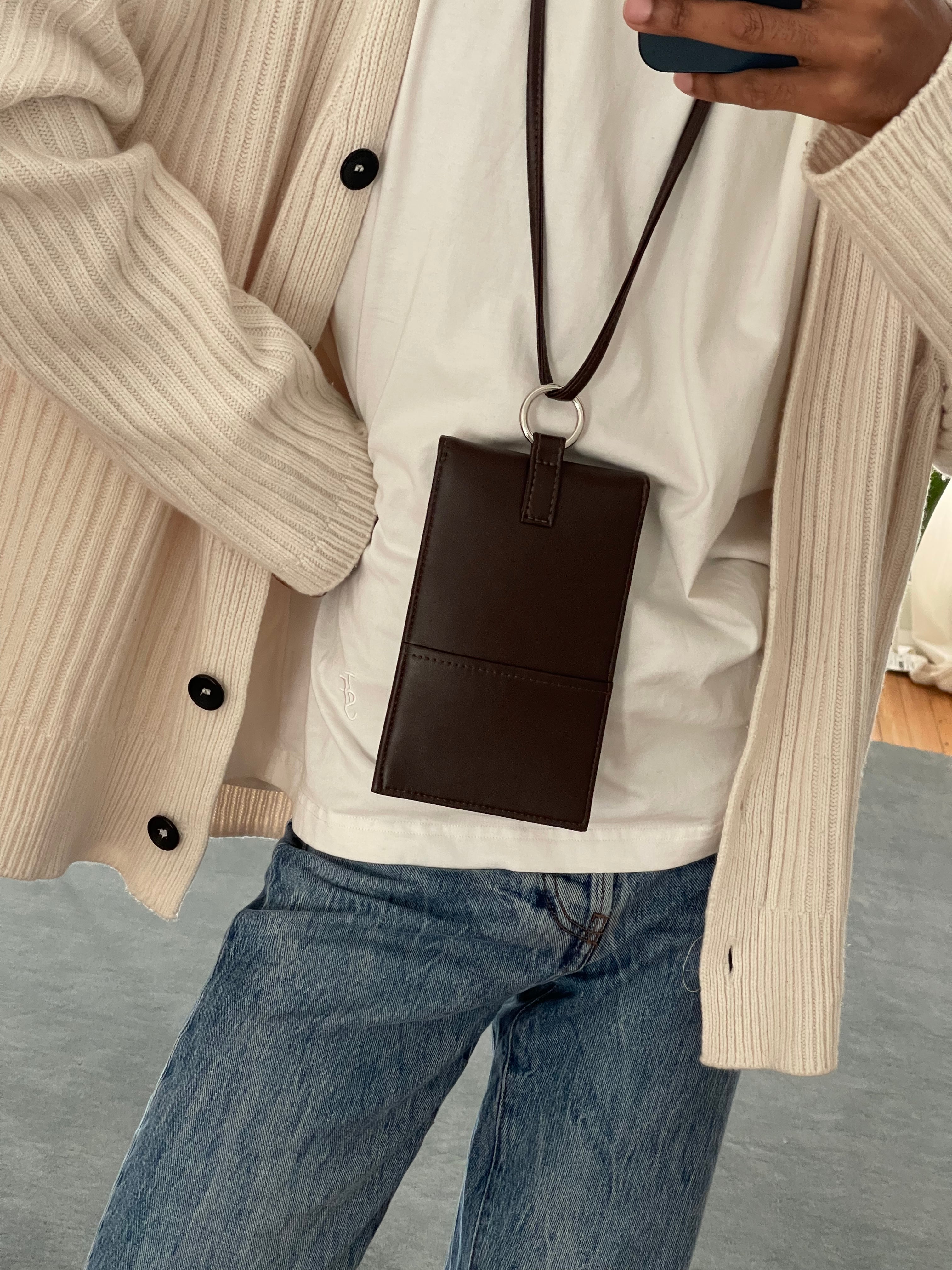 Tan Phone Sling (with Card Slot) • Camel